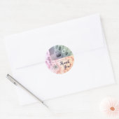 Paarse Lila marmer Elegant Calligrafie Dank u wel Ronde Sticker (Envelop)