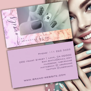 Paarse Lila marmeren gemarmerde elegante kalligraf Visitekaartje