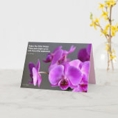 Paarse lila mauve orchidee, inspirerend citaat kaart (Gele Bloem)