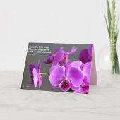 Paarse lila mauve orchidee, inspirerend citaat kaart (Voorkant)