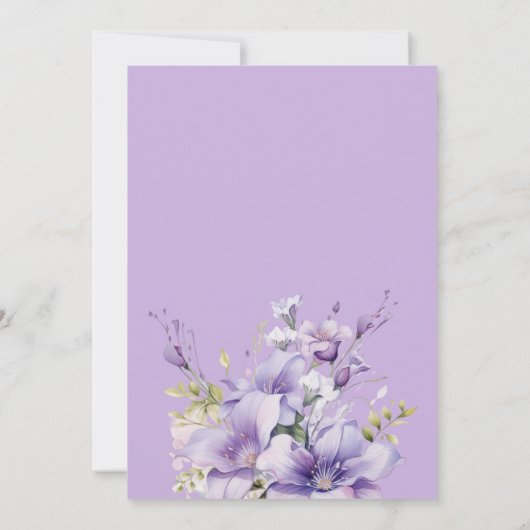 Paarse Lila Meisje Prinses Tiara Bloemenzoet 16 Kaart (Achterkant)