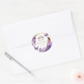Paarse Lila Meisje Prinses Tiara Bloemenzoet 16 Ronde Sticker (Envelop)