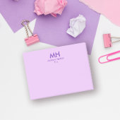 Paarse Lila Minimal Clean Initialen Post-it® Notes