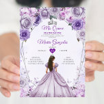 Paarse Lila Mis Quince 15 Anos Crown Quinceañera Kaart<br><div class="desc">Quinceañera Paarse Lila Zilveren Kroonuitnodiging Mis Quince 15 Anos,  16e Verjaardag, </div>