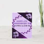 Paarse Lila Moderne Boho 5e Bruiloft Jubileum Aankondiging (Voorkant)