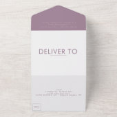 Paarse Lila moderne monogram - weduwschap All In One Uitnodiging (Buitenkant)