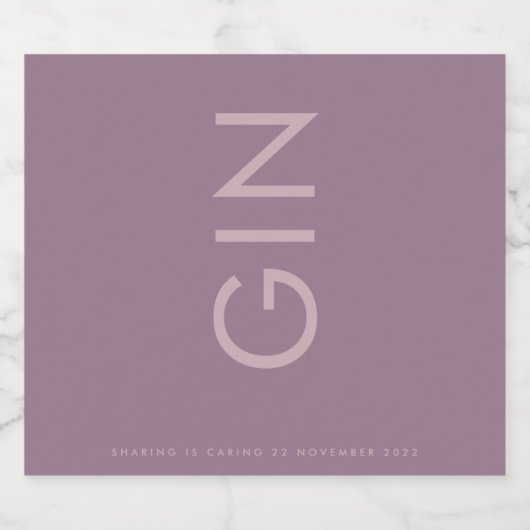 Paarse Lila moderne monogram - weduwschap Likeurfles Etiket (Enkel label)