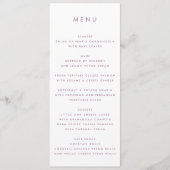 Paarse Lila moderne monogram - weduwschap Menu (Voorkant)