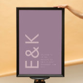 Paarse Lila moderne monogram - weduwschap Poster