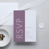 Paarse Lila moderne monogram - weduwschap RSVP Kaartje