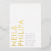 Paarse Lila moderne NAMEN Eenvoudig Folie Uitnodiging (Voorkant)