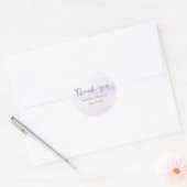 Paarse Lila mooie elegante bruiloft dank u Ronde Sticker (Envelop)
