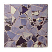 Paarse Lila Mosaic Terrazzo Foto Tegeltje (Voorkant)