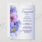 Paarse Lila Pansy Floral Rustic Engagement Party Kaart (Voorkant)