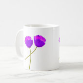 Paarse Lila papaverbloemen illustratie Koffiemok (Voorkant links)