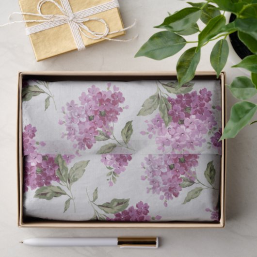 Paarse Lila patroon op witte achtergrond Tissuepapier (Geschenk)