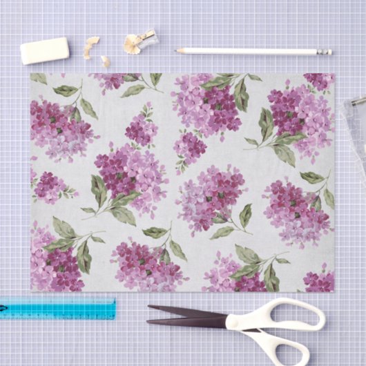 Paarse Lila patroon op witte achtergrond Tissuepapier (Craft)