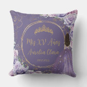 Paarse Lila prinses Quinceañera Keepslag Kussen (Voorkant)