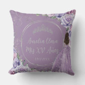 Paarse Lila prinses Quinceañera Keepslag Kussen (Voorkant)