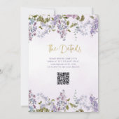 Paarse Lila | QR-code verjaardagsfeest Kaart (Achterkant)