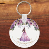 Paarse Lila Quinceañera Sleutelhanger (Voorkant)