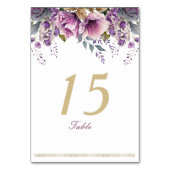 Paarse Lila Quinceañera Tafel Kaart (Voorkant)