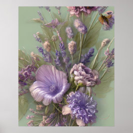 Paarse lila roze bos bloemen mooi poster
