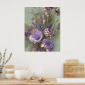 Paarse lila roze bos bloemen mooi poster (Keuken)