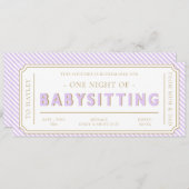 Paarse Lila Streep Babysitten Gift Voucher Kaart (Voorkant / Achterkant)