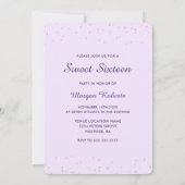 Paarse Lila Sweet 16-partij Dress Gown 16th Kaart (Achterkant)