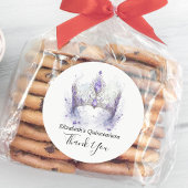 Paarse Lila Tiara Quinceañera Hartelijk dank Ronde Sticker