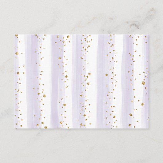 Paarse Lila tuinbouwer Diaper Raffle Baby Girl Informatiekaartje (Achterkant)