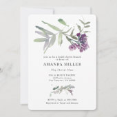 Paarse Lila ventilatorbridal Shower Invitation Kaart (Voorkant)