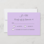 Paarse Lila Violet Eenvoudige Minimalistische Mode RSVP Kaartje (Voorkant)