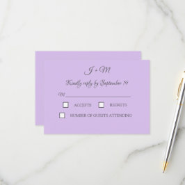 Paarse Lila Violet Eenvoudige Minimalistische Mode RSVP Kaartje