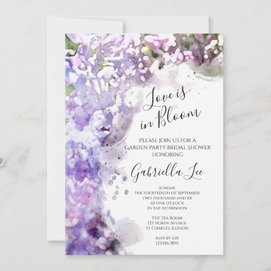 Paarse Lila Vloerliefde is in het Vrijgezellenfees Kaart (Voorkant)