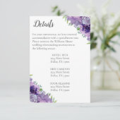 Paarse Lila Waterverf Bloem Informatiekaartje (Staand voorkant)