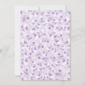 Paarse Lila Waterverf Bloemen Quinceanera Kaart (Achterkant)