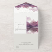 Paarse Lila Waterverf Bodemmeer All In One Uitnodiging (Buitenkant)