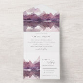 Paarse Lila Waterverf Bodemmeer All In One Uitnodiging (Binnen)