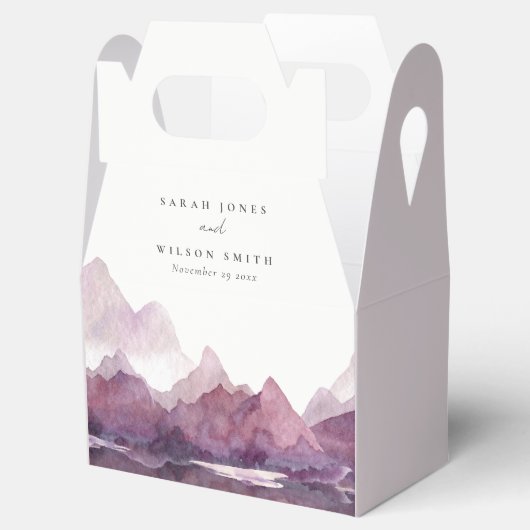 Paarse Lila Waterverf Bodemmeer Bedankdoosjes (Geopend)