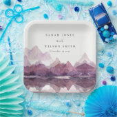 Paarse Lila Waterverf Bodemmeer Papieren Bordje (Feest)