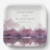 Paarse Lila Waterverf Bodemmeer Papieren Bordje (Voorkant)