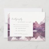 Paarse Lila Waterverf Bodemmeer RSVP Kaartje (Voorkant)