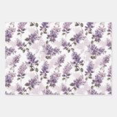 Paarse Lila Waterverf Floral Inpakpapier Vel (Voorkant 2)