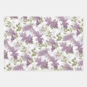 Paarse Lila Waterverf Floral Inpakpapier Vel (Voorkant 2)