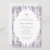  Paarse Lila | Waterverf Lijst doop Kaart (Voorkant)