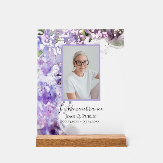 Paarse Lila Waterverf van de ventilator Acryl Bord (Voorkant)