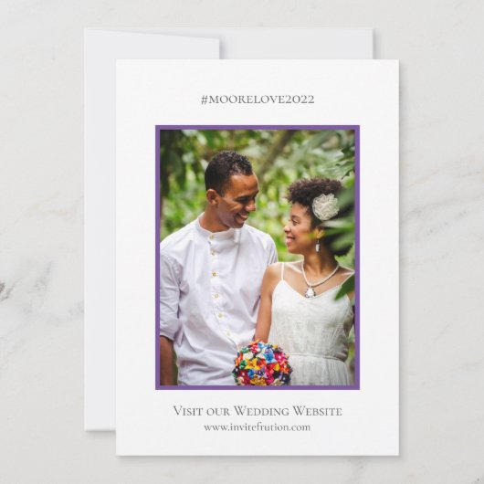 Paarse Lila Waterverf ventilator bewaart de datum Save The Date (Achterkant)