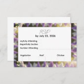 Paarse Lila Wedding Event Response Kaart (Voorkant / Achterkant)